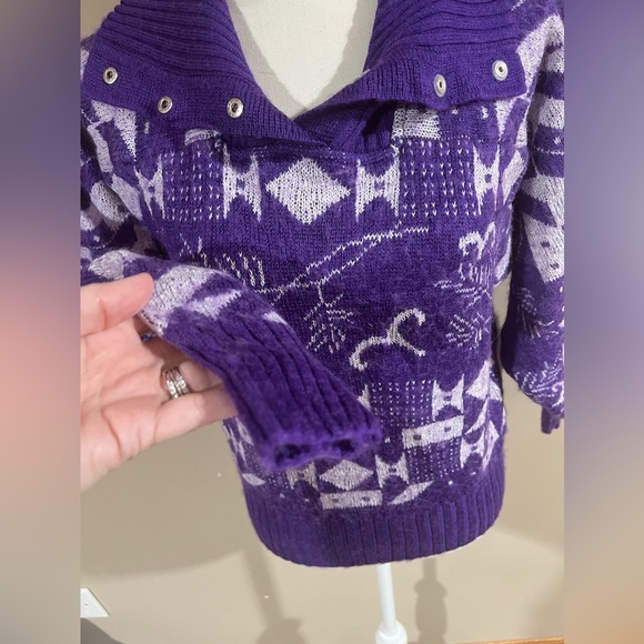 Vintage 80s white stag sweater size medium wool and acrylic - Picture 3 of 9